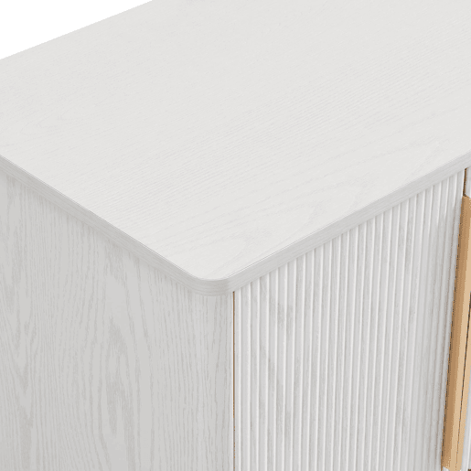 Sapateira 60x40x61 cm - 2 portas, prateleira aberta, puxadores dourados - Branco
