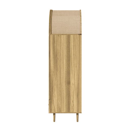Armário roupeiro com gavetas - grande capacidade, portas de madeira com linho - natural