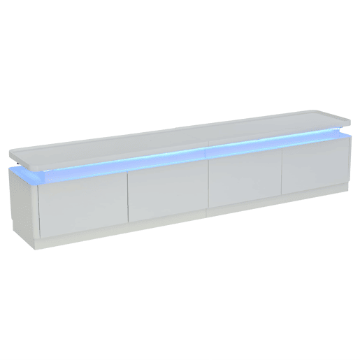 Móvel para TV 180x34x40 cm - Com 4 gavetas, LED, baixo brilho, para TV de 80 - Branco