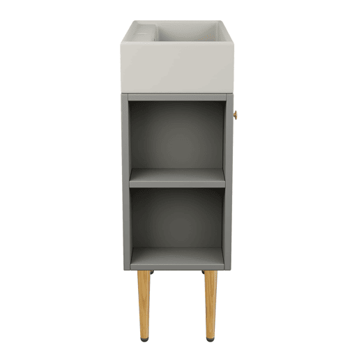 Móvel de casa de banho 55 cm - Armário baixo para lavatório pequeno - Cinza e branco Móvel de casa de banho 55 cm - Armário baixo para lavatório pequeno - Cinza e branco