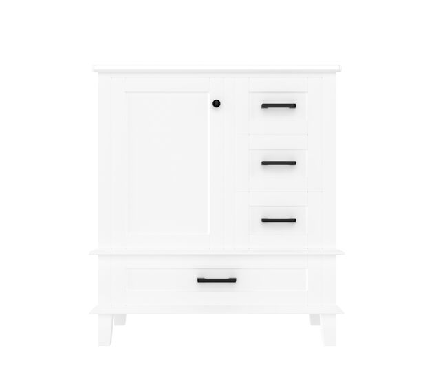 Armario de baño 76x46x83,5 cm - con lavabo, 3 cajones silenciosos, estante de puerta - blanco