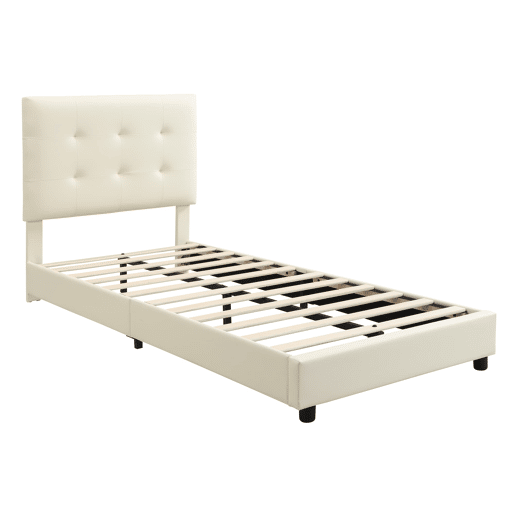 Cama infantil estofada 90x200 cm - cabeceira acolchoada em forma de biscoito - bege