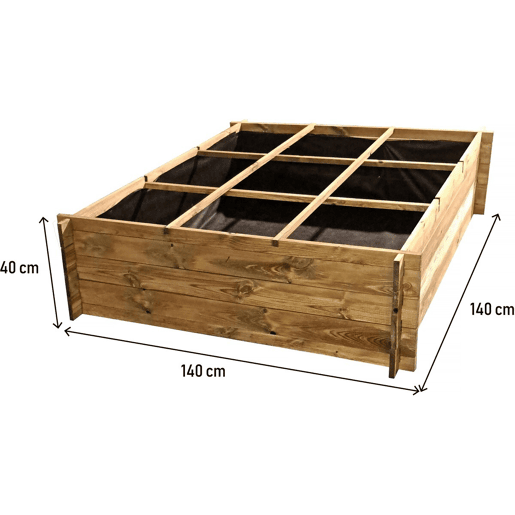 Horta em madeira igelle - 140 x 140 x 40 cm