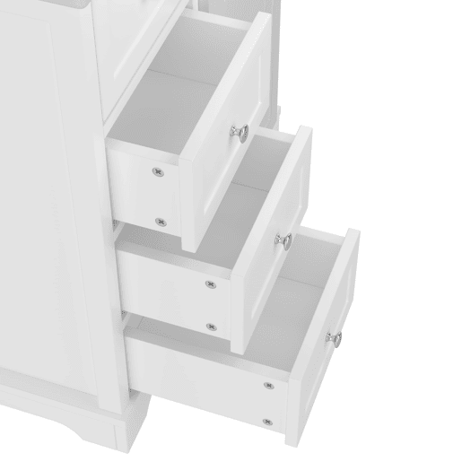 Móvel de casa de banho 76x46x87 cm - Com lavatório, acabamento resistente à humidade, sistema de fecho suave, branco