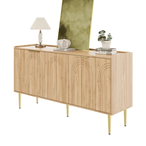 Aparador 140x38x75 cm - moderno e simples com arrumação - natural Aparador 140x38x75 cm - moderno e simples com arrumação - natural