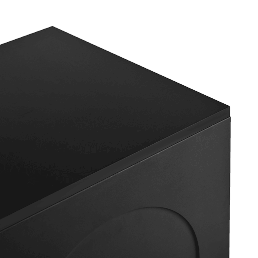 Aparador U-forma - Design Rebounder com porta de vidro - Preto