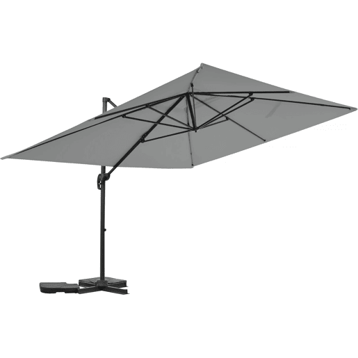 Guarda-sol de jardim cantilever Sky 4 em alumínio - 3 x 4 m - Cinza