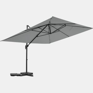 Guarda-sol de jardim cantilever Sky 4 em alumínio - 3 x 4 m - Cinza