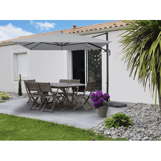 Guarda-sol de jardim cantilever Sky 4 em alumínio - 3 x 4 m - Cinza