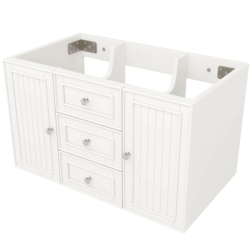 Móvel de casa de banho suspenso 78,5 x 46 x 46,8 cm - 3 gavetas, muito espaço de arrumação - Branco Móvel de casa de banho suspenso 78,5 x 46 x 46,8 cm - 3 gavetas, muito espaço de arrumação - Branco