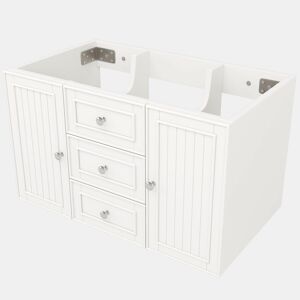 Móvel de casa de banho suspenso 78,5 x 46 x 46,8 cm - 3 gavetas, muito espaço de arrumação - Branco