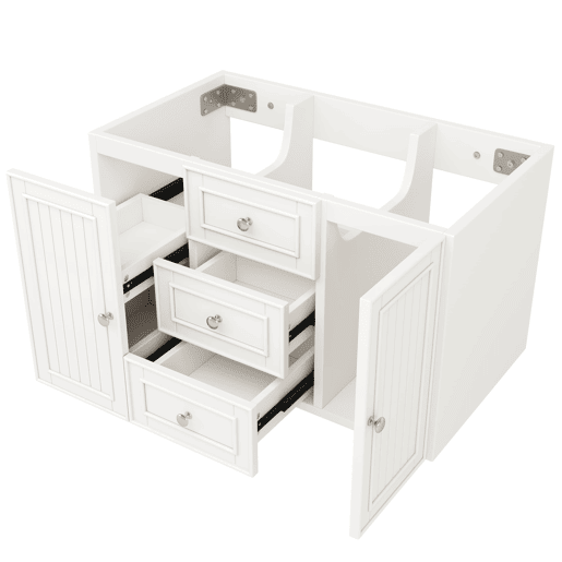 Móvel de casa de banho suspenso 78,5 x 46 x 46,8 cm - 3 gavetas, muito espaço de arrumação - Branco Móvel de casa de banho suspenso 78,5 x 46 x 46,8 cm - 3 gavetas, muito espaço de arrumação - Branco