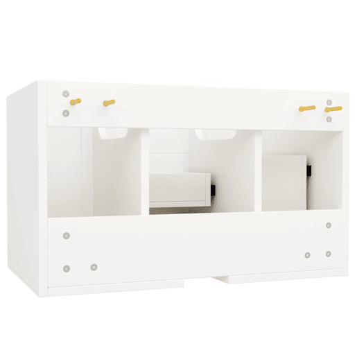 Móvel de casa de banho suspenso 78,5 x 46 x 46,8 cm - 3 gavetas, muito espaço de arrumação - Branco Móvel de casa de banho suspenso 78,5 x 46 x 46,8 cm - 3 gavetas, muito espaço de arrumação - Branco