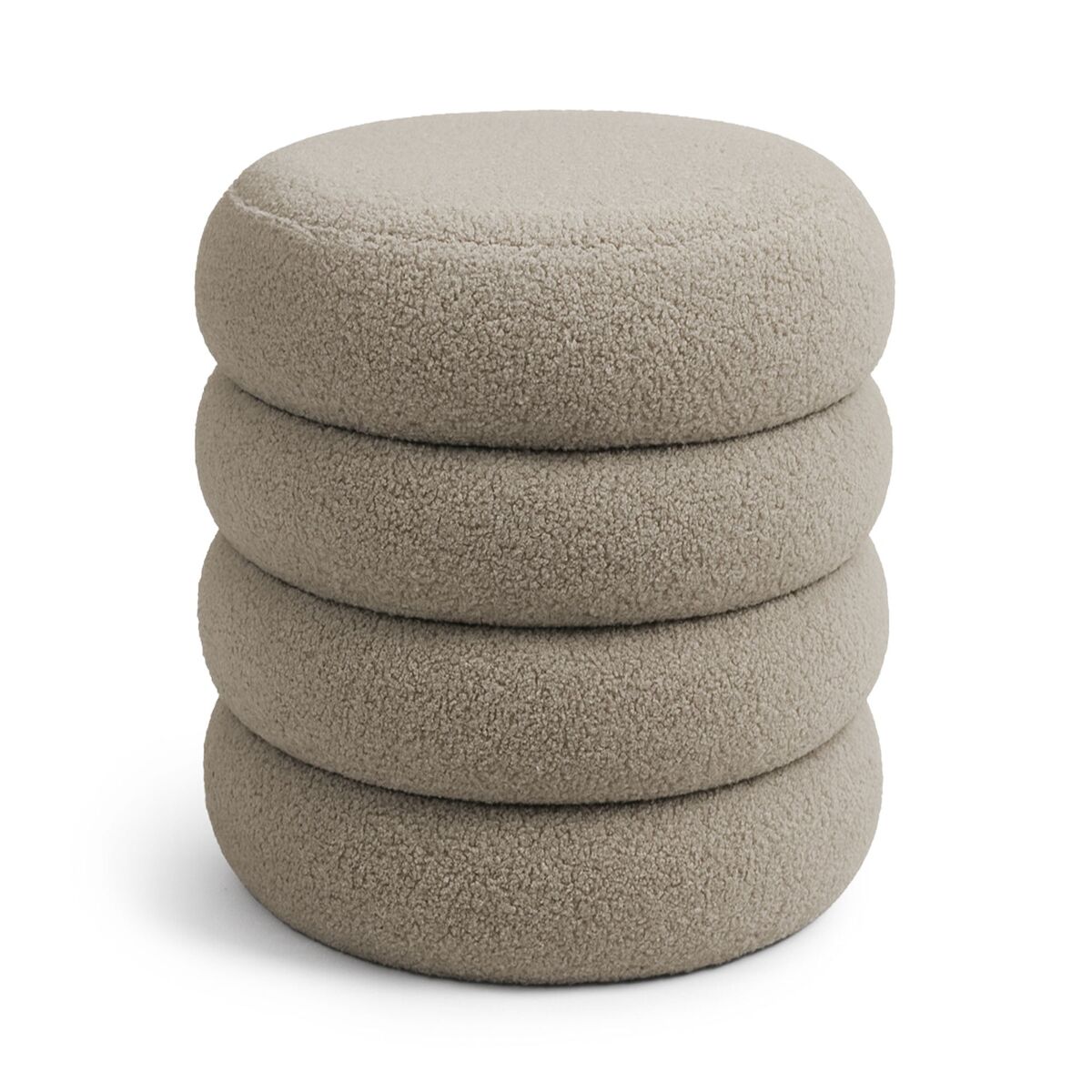 Pouf contenedor cilíndrico en tejido teddy 42 cm snuggo moka