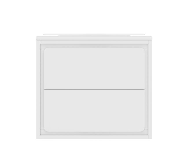 Mueble baño colgante 60x46x50 cm - led, sensor radar, dos cajones, blanco