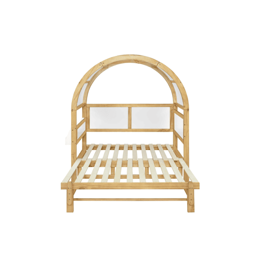 Cama infantil 140x200 - extensÃvel com cama extra e teto arqueado - branconatural Cama infantil 140x200 - extensÃvel com cama extra e teto arqueado - branconatural