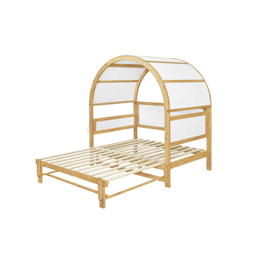 Cama infantil 140x200 - extensÃvel com cama extra e teto arqueado - branconatural Cama infantil 140x200 - extensÃvel com cama extra e teto arqueado - branconatural