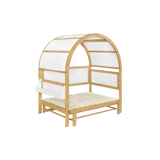 Cama infantil 140x200 - extensÃvel com cama extra e teto arqueado - branconatural Cama infantil 140x200 - extensÃvel com cama extra e teto arqueado - branconatural