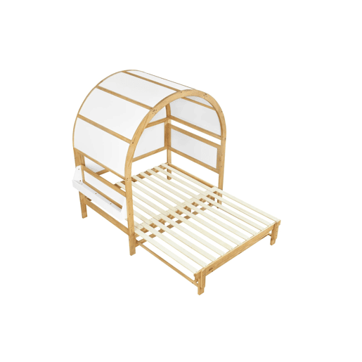 Cama infantil 140x200 - extensÃvel com cama extra e teto arqueado - branconatural Cama infantil 140x200 - extensÃvel com cama extra e teto arqueado - branconatural