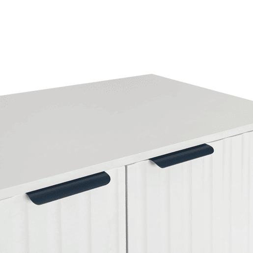 Aparador 160x40x80 cm - 2 portas, metal, pernas com estrutura - Branco