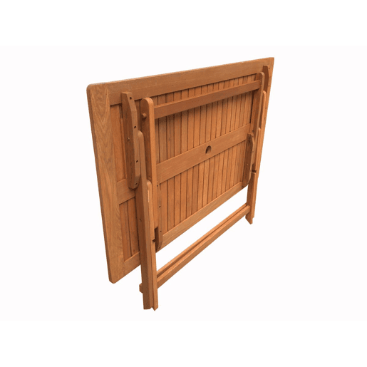 Mesa dobrável de madeira exótica Hong Kong - Bordo - 135 x 80 cm - Castanho claro -