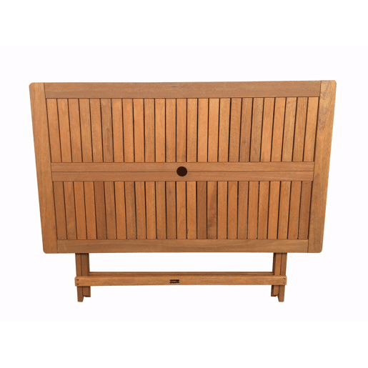 Mesa dobrável de madeira exótica Hong Kong - Bordo - 135 x 80 cm - Castanho claro -