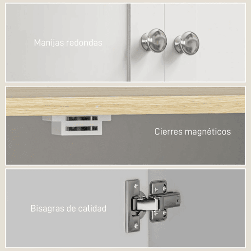 HOMCOM Armário de Cozinha Armário Alto de Cozinha Móvel Auxiliar de Cozinha com 4 Portas e Prateleiras Ajustáveis para Sala de Jantar 60x30x183 cm Branco HOMCOM Armário de Cozinha Armário Alto de Cozinha Móvel Auxiliar de Cozinha com 4 Portas e Prateleiras Ajustáveis para Sala de Jantar 60x30x183 cm Branco