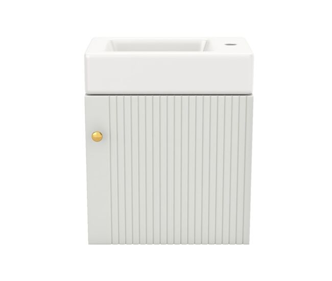 Mueble de baño con lavabo y armario suspendido 46 cm - mueble de baño pequeño - blanco