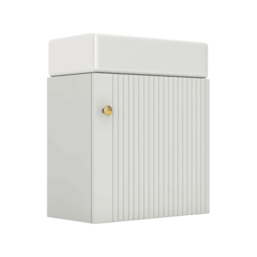 Móvel de casa de banho com lavatório e armário suspenso 46 cm - Móvel de casa de banho pequeno - Branco