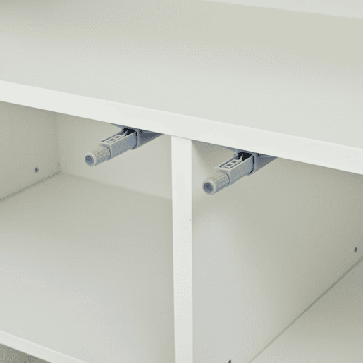 Aparador 155,5x35x72cm - 3 portas, LED, alto brilho, sem puxadores - Branco Aparador 155,5x35x72cm - 3 portas, LED, alto brilho, sem puxadores - Branco