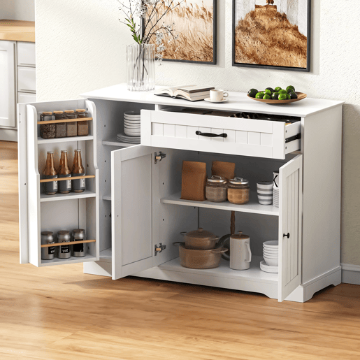 Aparador com 3 portas e 1 gaveta - moderno e elegante - branco