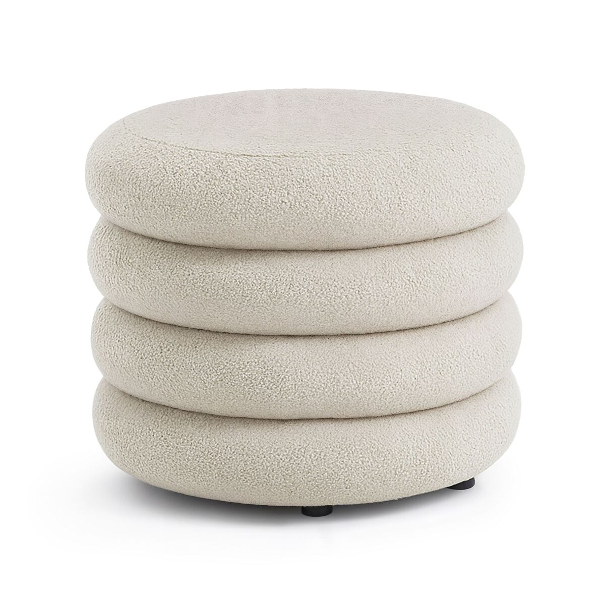 Pouf contenedor cilíndrico en tejido teddy MOLLIS