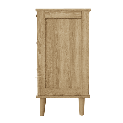 Cômoda com 4 gavetas - Gavetas de rattan, armário de arrumação, pés em madeira maciça - Natural