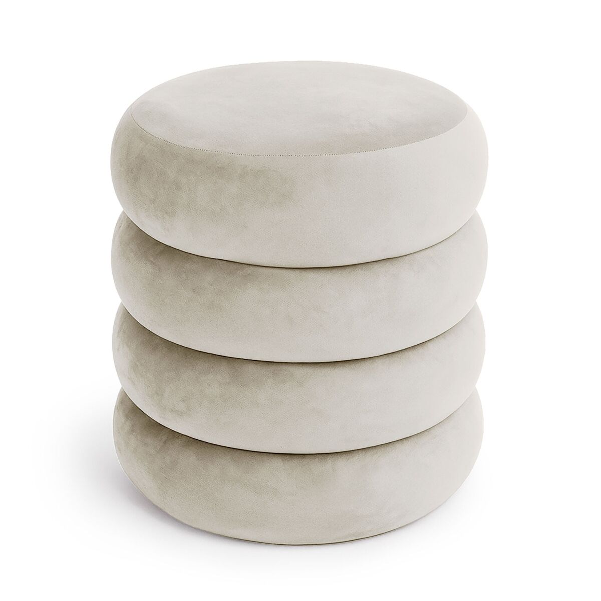 Pouf contenedor cilíndrico en terciopelo SNUGGO