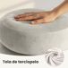 Pouf contenedor cilíndrico en terciopelo SNUGGO Pouf contenedor cilíndrico en terciopelo SNUGGO Crema