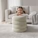 Pouf contenedor cilíndrico en terciopelo SNUGGO Pouf contenedor cilíndrico en terciopelo SNUGGO Crema