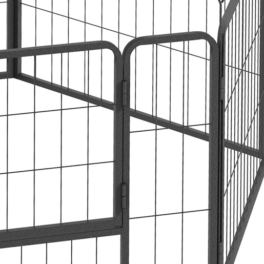 PawHut Parque para Cães de 6 Painéis de 60 cm de Altura Vedações para Cães de Aço Dobrável com Porta para Interior e Exterior Preto