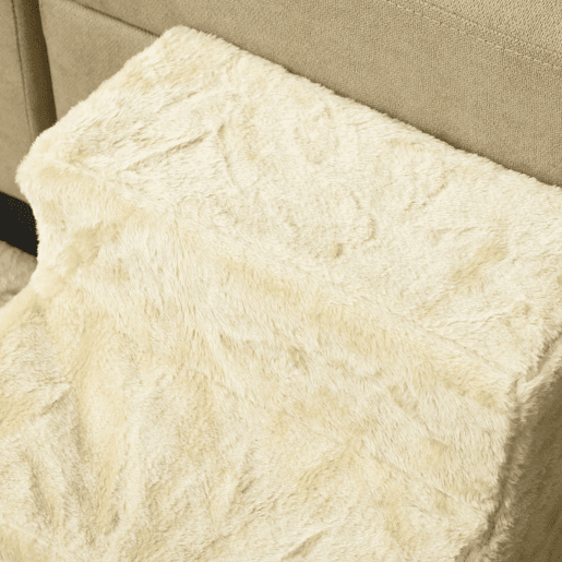 PawHut Escada para Cães de 3 Degraus Escada para Animais com Capa Removível e Lavável Rampa para Cães e Gatos para Cama Sofá, 46x35x35 cm Bege