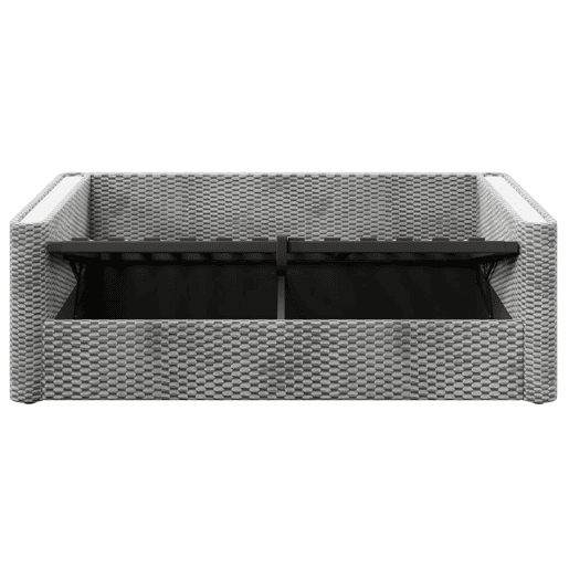 Sofá-cama 90x200 cm - Com iluminação LED, mecanismo hidráulico de arrumação, sem colchão - Cinza