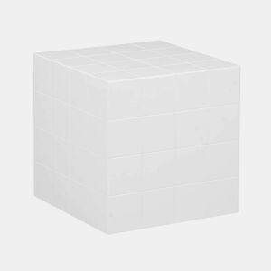 Mesa de centro o mesa auxiliar cúbica, 40cm, Kubeeek, Branco, 40x40x40 cm