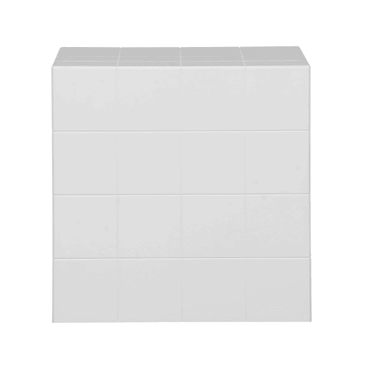 Mesa de centro o mesa auxiliar cúbica, 40cm, Kubeeek, Branco, 40x40x40 cm