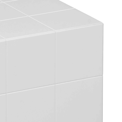 Mesa de centro o mesa auxiliar cúbica, 40cm, Kubeeek, Branco, 40x40x40 cm