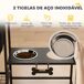Comedero Perro Elevado Acero, Tela Oxford PawHut Comedero Perro Elevado Acero, Tela Oxford PawHut Negro