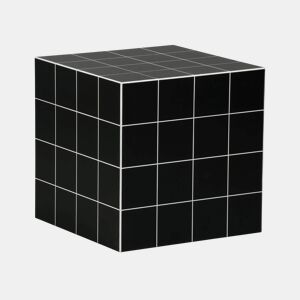 Mesa de centro o mesa auxiliar cúbica, 40cm, Kubeeek, Preto, 40x40x40 cm