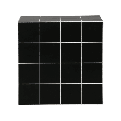 Mesa de centro o mesa auxiliar cúbica, 40cm, Kubeeek, Preto, 40x40x40 cm