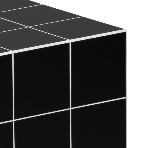 Mesa de centro o mesa auxiliar cúbica, 40cm, Kubeeek, Preto, 40x40x40 cm