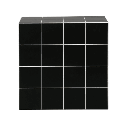 Mesa de centro o mesa auxiliar cúbica, 40cm, Kubeeek, Preto, 40x40x40 cm
