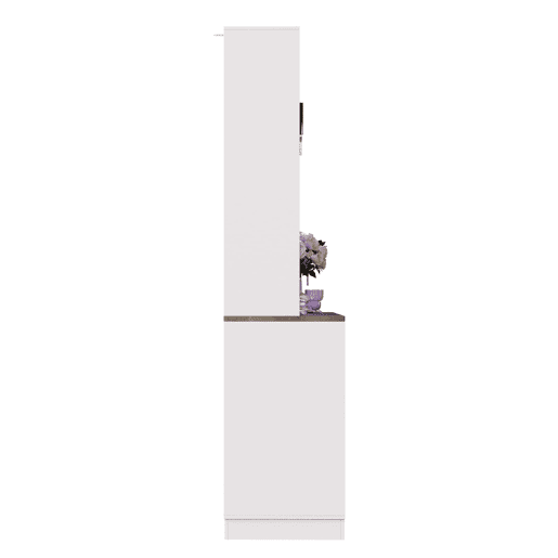Armário lateral 120x36,3x180 cm - com iluminação LED, tomada, 6 portas, 2 gavetas grandes - branco