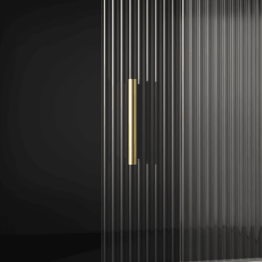 Armário de cozinha - 120x40x180 cm - com prateleiras ajustáveis, vitrine, iluminação LED - preto