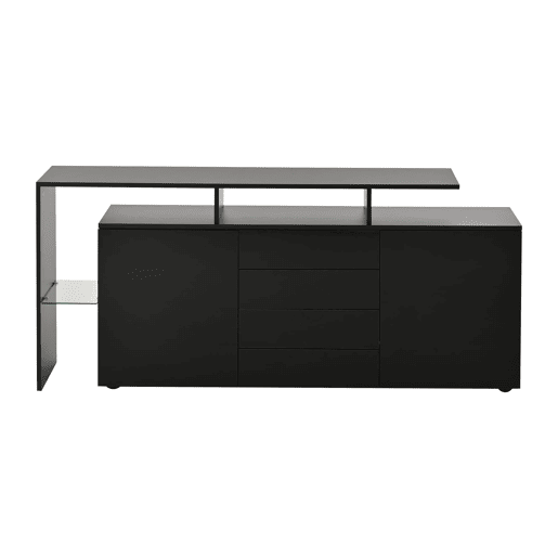Aparador de sala 160x40x80 cm - com LED, alto brilho, multiuso - preto Aparador de sala 160x40x80 cm - com LED, alto brilho, multiuso - preto